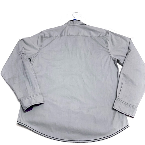 DRILL NYC Men’s Grey Button Down L/S Shirt w/Pockets + Great Details! NWOT - Picture 2 of 13